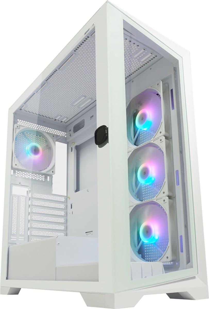 GAME HERO® Crosswind ATX PC Case - Tempered Glass - Wit