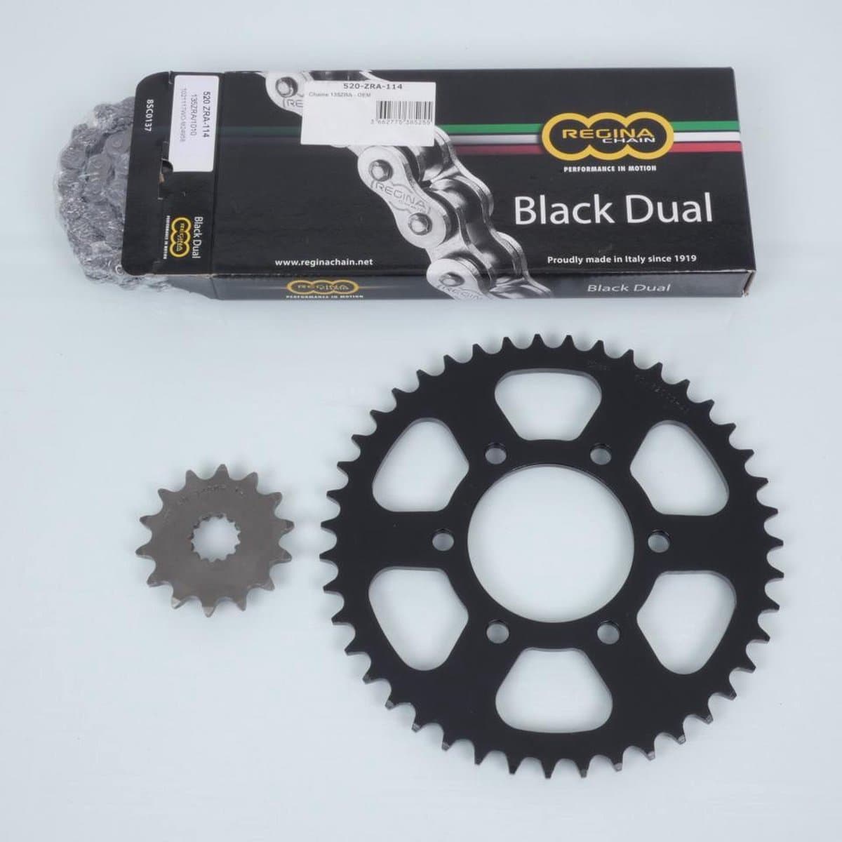 Kit chaîne Regina pour moto Kawasaki 650 Versys 2007 à 2021 14x43 Pas 520 Neuf