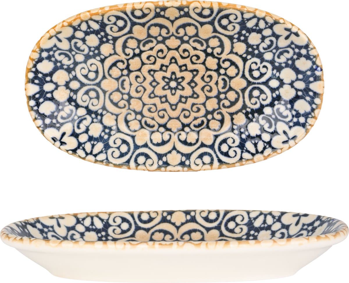 Bonna Serveerschaal - Alhambra - Porselein - 15x8.5 cm - set van 4