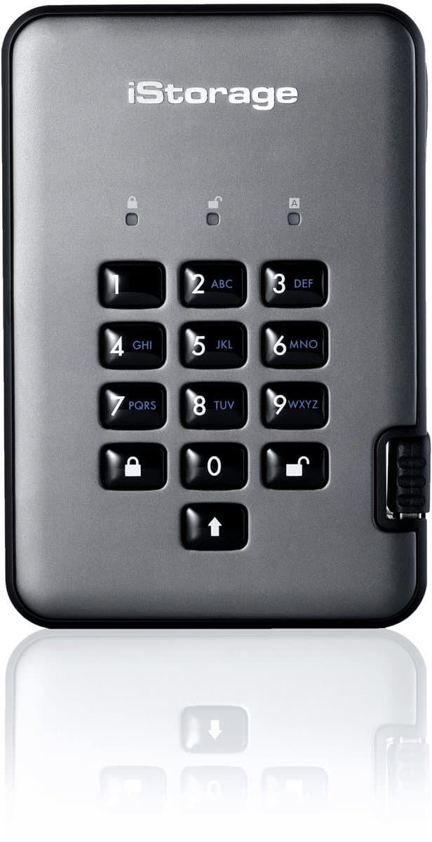 iStorage diskAshur PRO2 1000GB Zwart, Grafiet externe harde schijf
