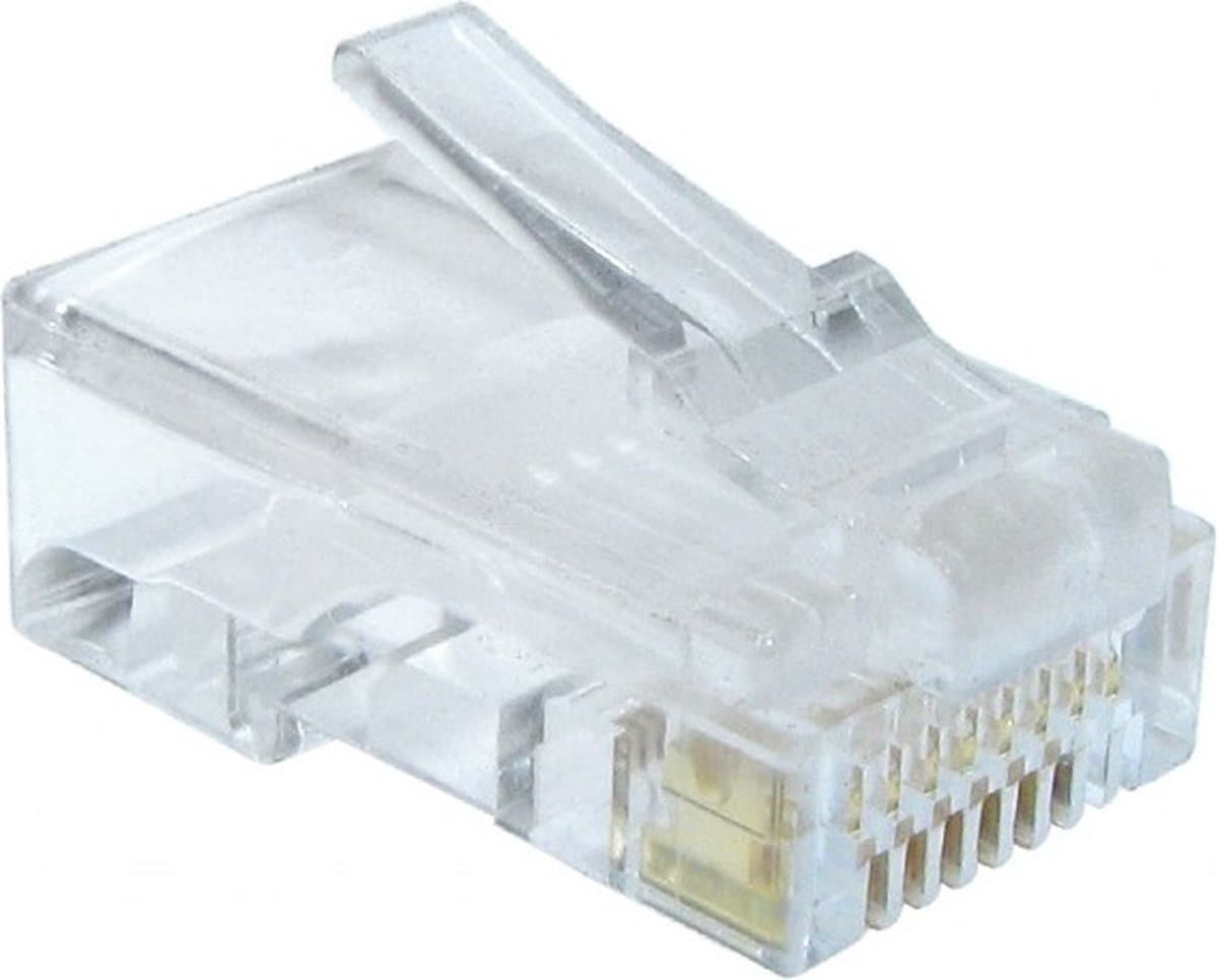 RJ45 krimp connectoren (UTP) voor CAT5/5e netwerkkabel (vast) - 100 stuks