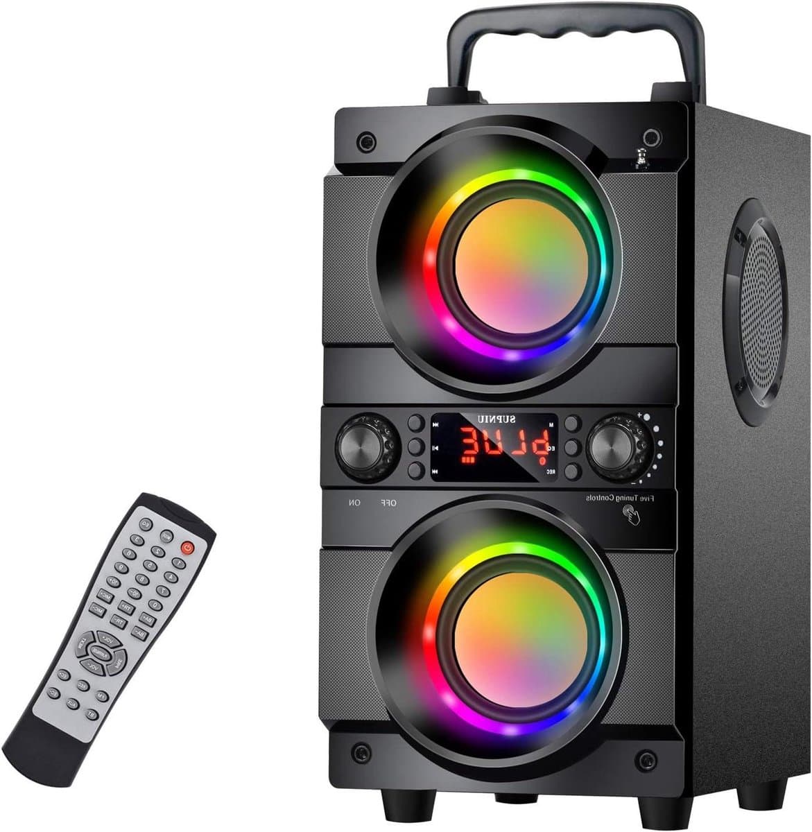 Draagbare Bluetooth Luidspreker - Draadloze Speaker - Muziek Afspelen Buiten - Dubbele Subwoofer Bas - 60 Watt - Zwart