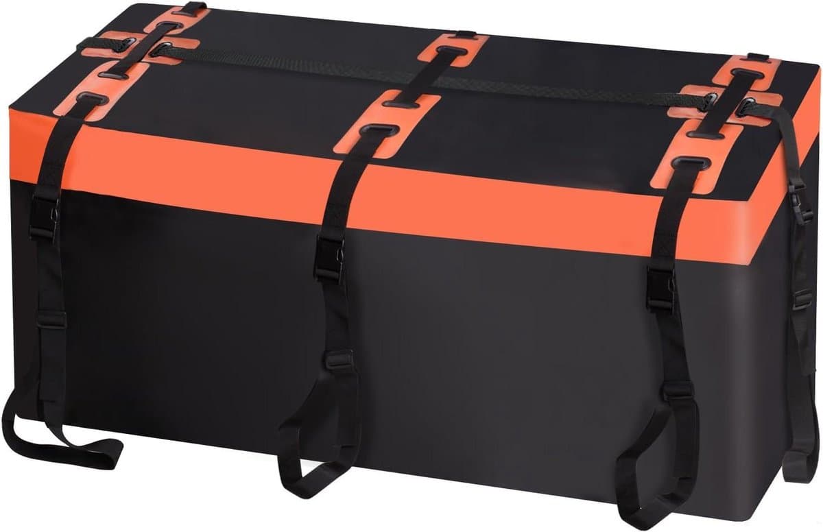 Bagagebox Achteraf - Laadbox - Reizen - Waterdicht - 566 Liter - Zwart Oranje