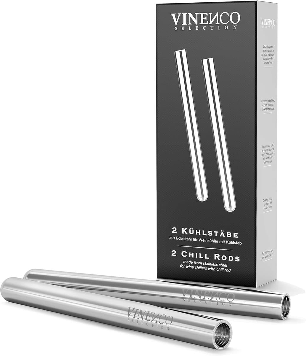wijnkoeler stick - Wijnkoeler Set - RVS - 3-in-1 Ontwerp - Inclusief Capsule Cutter - Voor Wijnliefhebbers