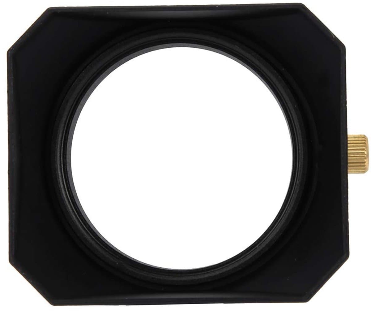Dailygoods- Cameralenskap Zwart - Rechthoekige Zonnekap - Geschikt voor Spiegelloze Camera's - 55mm - Aluminiumlegering/Kunststof - Bescherming tegen Schade - Lenskap
