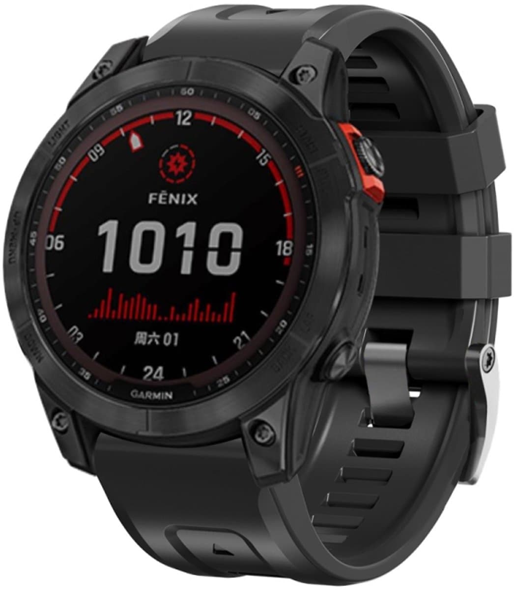 Voor Garmin Forerunner 965 / 955 / 945 / 935 schroef zwarte stalen gesp siliconen horlogeband (zwart)