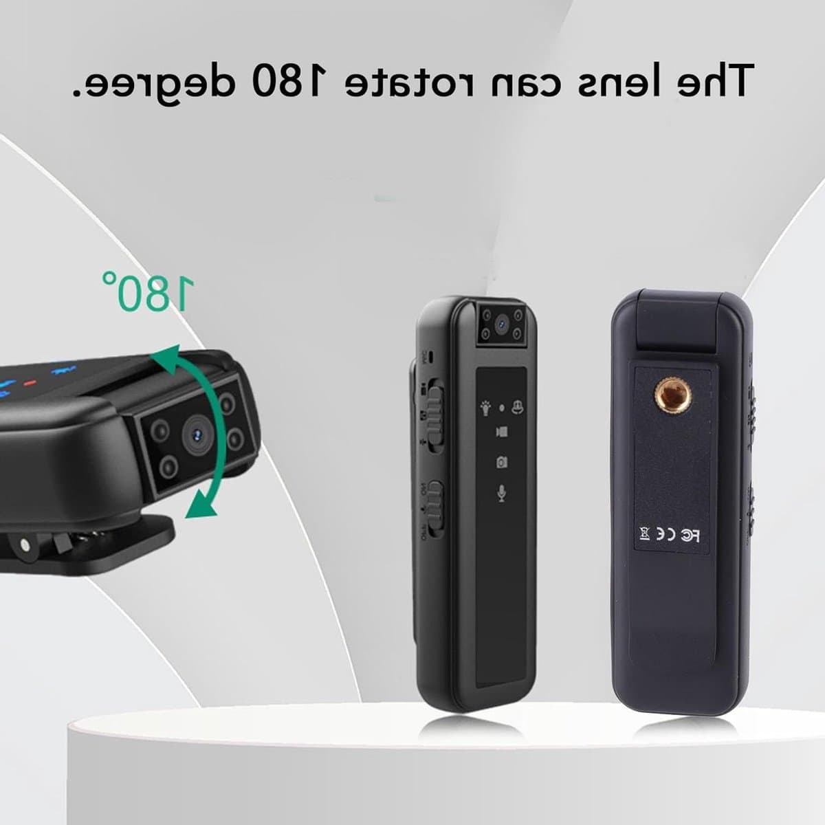 Mini Body Camera - Draagbare Recorder - Beveiligingsopnames - 180° Roteerbare Lens - 1080P HD - Zwart
