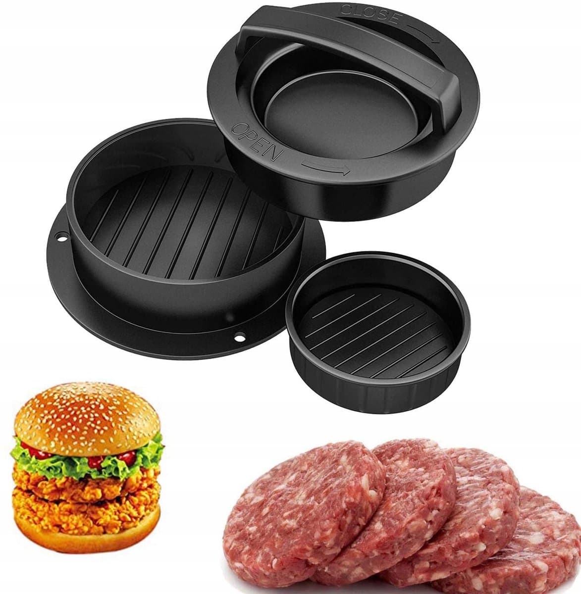 Gietijzeren Burgerpers 10 cm met Houten Handvat - Perfecte Burgers