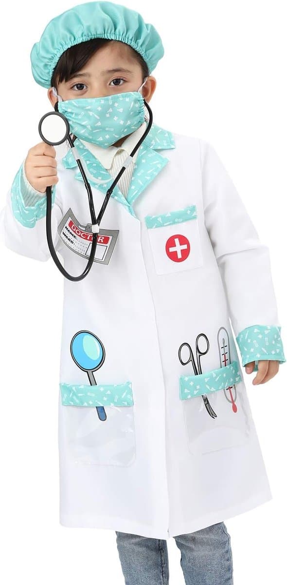 Party Unisex kinderen dokterskostuum dokter rollenspel set stijl A 7-9 jaar