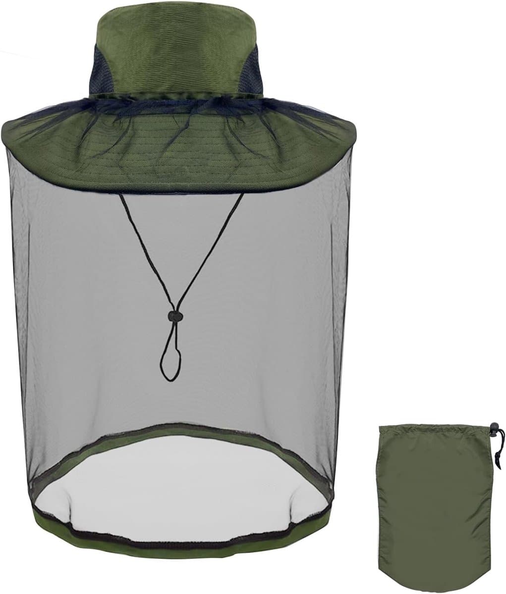 Hoed met sluier, afneembare zomermuggennet, hoed, sneldrogend, brede rand, anti-muggenzonnehoed, imkerhoed, zonnehoed met net, voor outdoor, camping, tuinieren, vissen