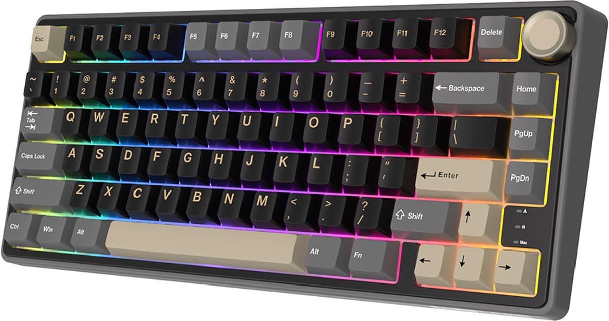 Royal Kludge RKR75 - RGB Mechanisch Gaming Toetsenbord - Foam Touch - Hot Swappable Switch - Phantom - Silver Switches - Inclusief Stofkap