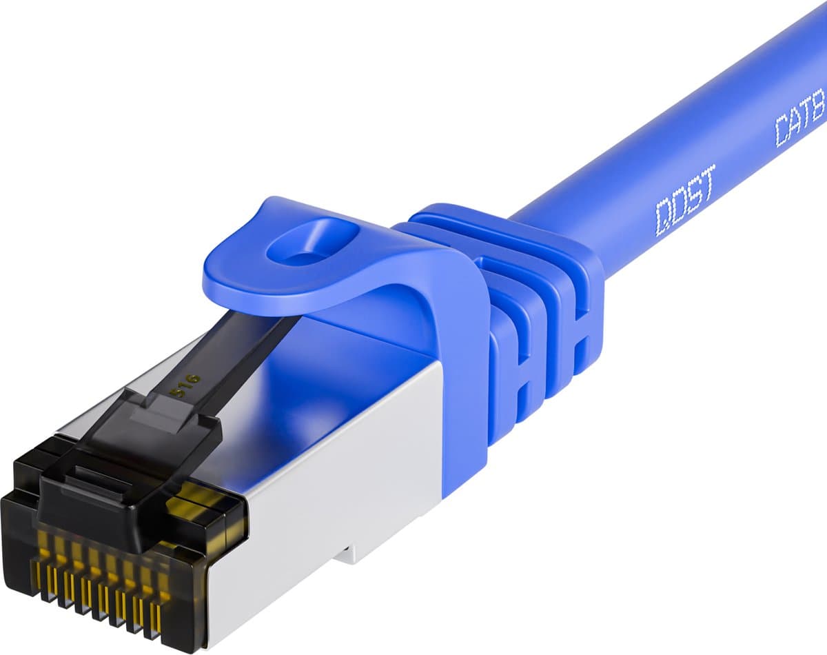 Qost - CAT8.1 internetkabel - SFTP / PiMF LZSH - 40 Gbps / 2000 MHz - RJ45 Connectoren - Patchkabel / Netwerkkabel - 15 meter - Blauw