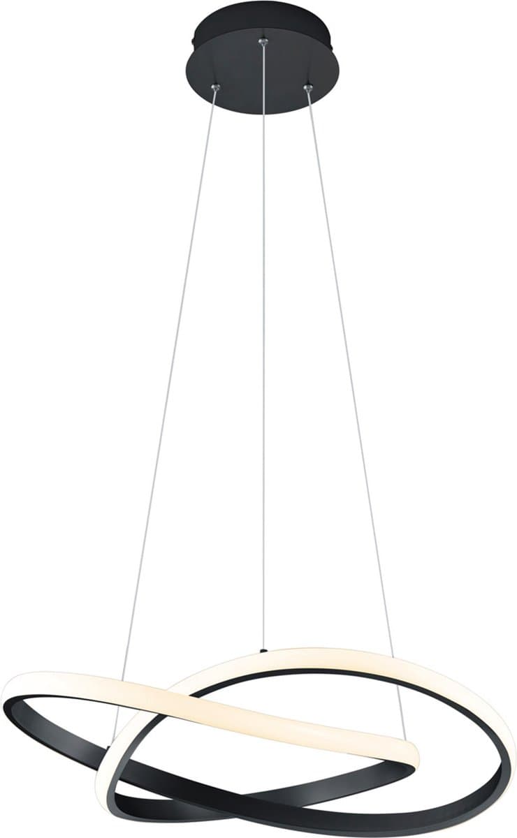 LED Hanglamp - Trion Source - 27.5W - Warm Wit 3000K - Dimbaar - Rond - Mat Zwart - Metaal