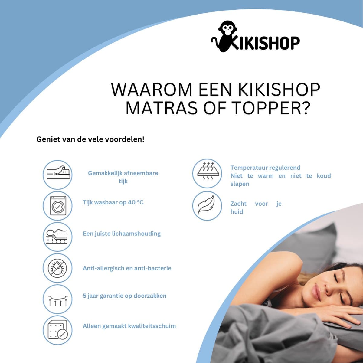 80x180x12 Kikishop Comfort Kindermatras Polyether SG30 - Premium Tijk
