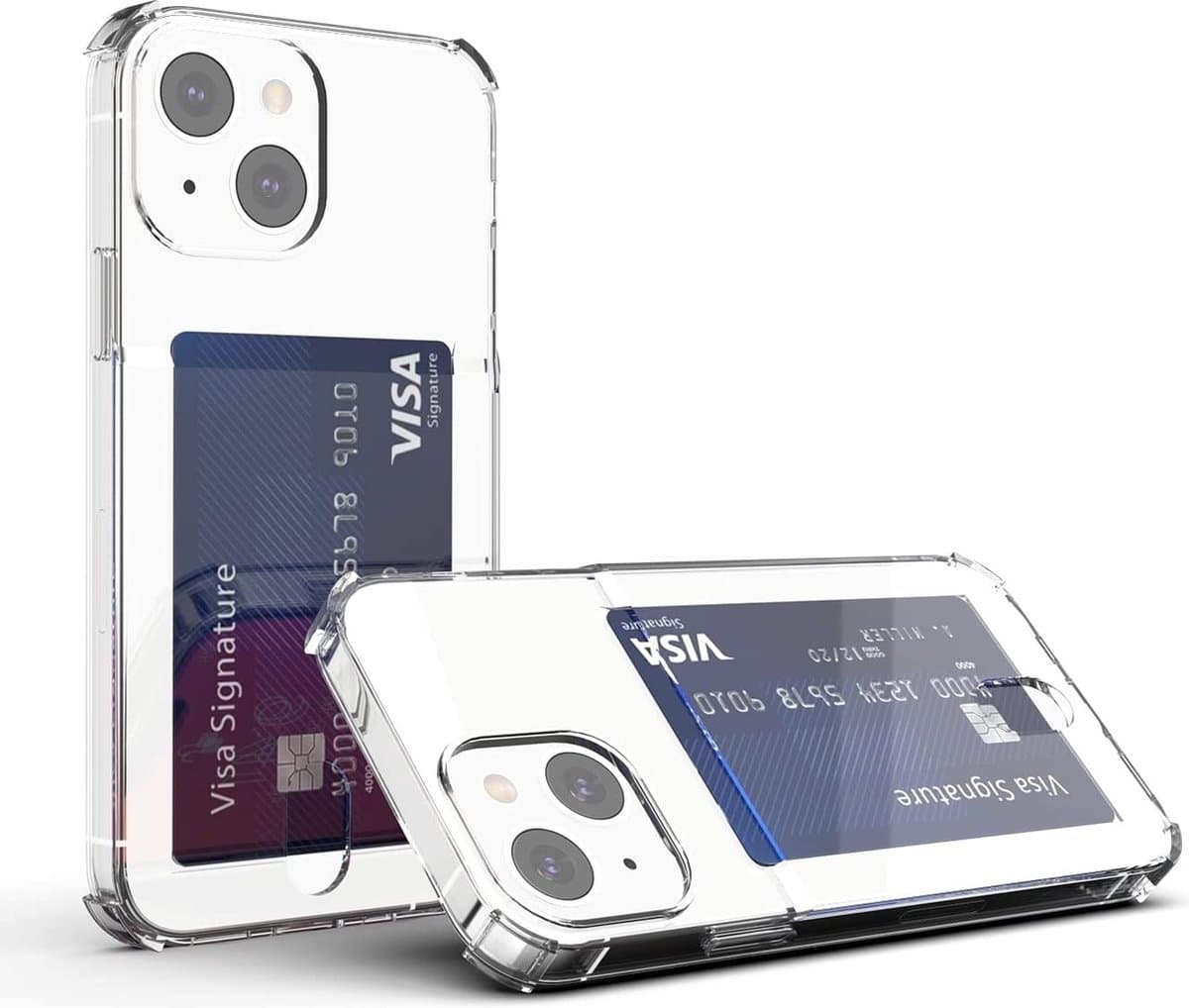ShieldCase Shock case met pasjeshouder geschikt voor Apple iPhone 13 Mini - Schokbestendige Beschermcase - Stijlvolle Bescherming met Opbergruimte - Kras- en Valbestendige Case - Stijlvol Hoesje met Extra Opbergruimte