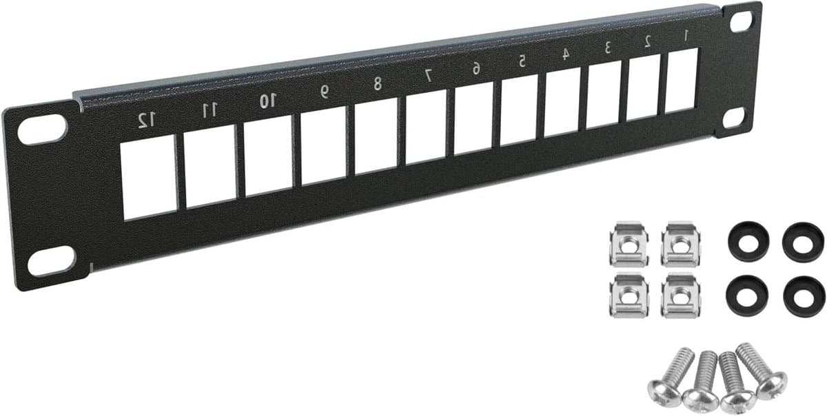 Patchpaneel - Netwerk paneel - Netwerk Organisatie - Universele Keystone Compatibel - 10 inch 1U - Zwart