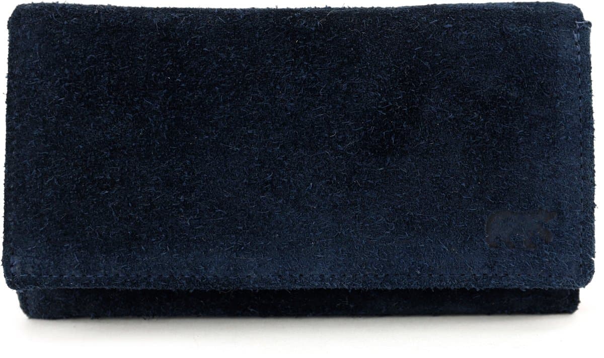 Bear Design Sweety XL Suede Leren Overslagportemonnee - Blauw