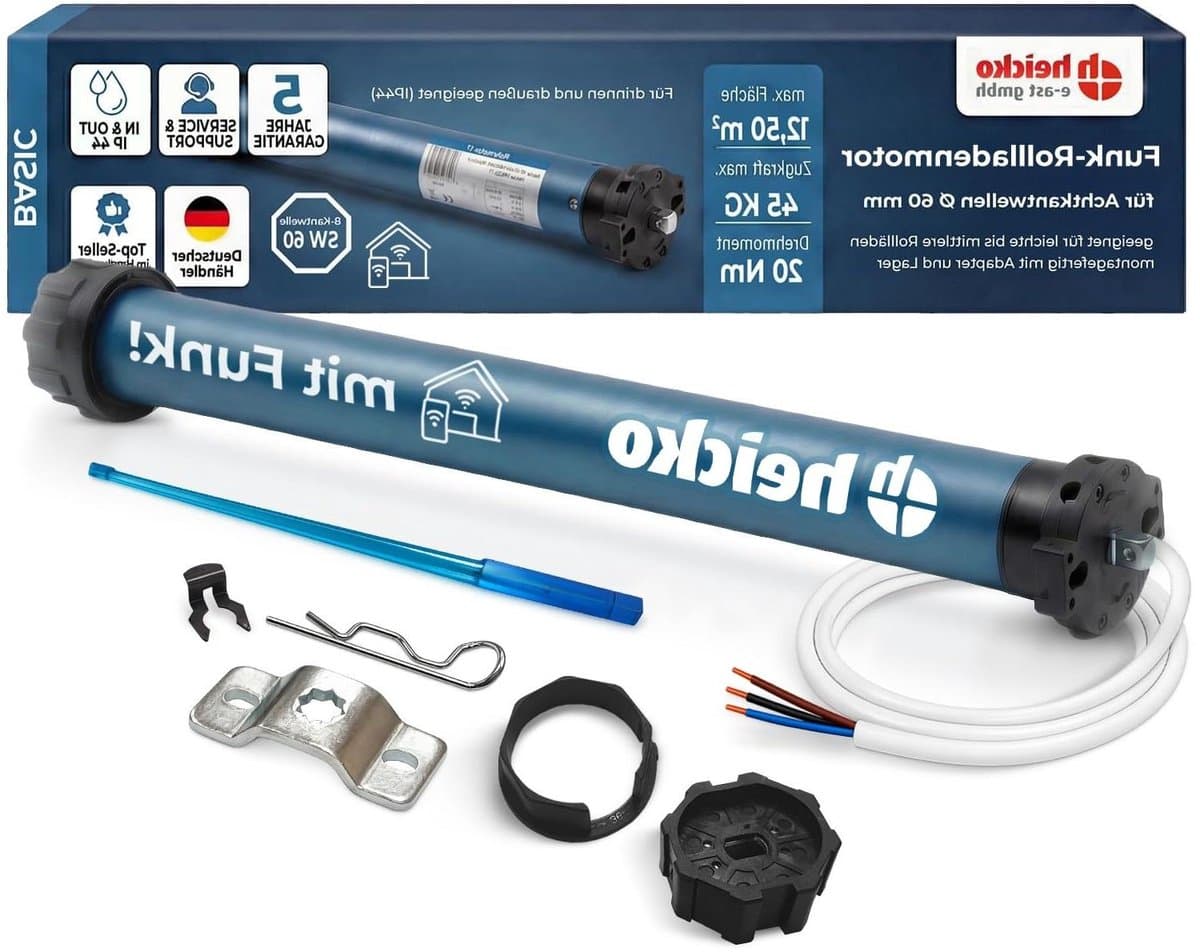 Rolluikmotor - Rolluikaandrijving buismotor - Automatiseren rolluiken - Mechanische eindschakelaars - 20 Nm - Grijs