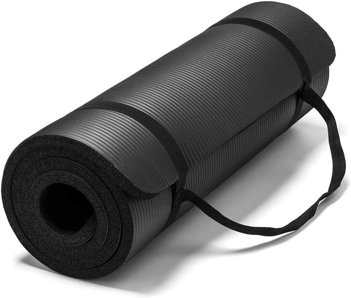 Yogamat NBR - Oefenmat Fitnessmat - Thuis Sporten - Eco-vriendelijk Antislip - 185 x 80 cm - Zwart