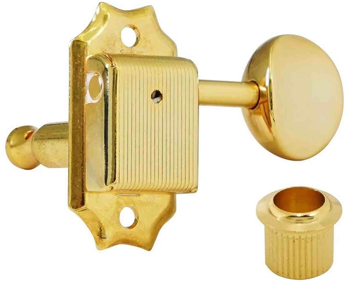 Hosco Japan H-20332GSVTR machine heads for guitar, 3xL+3xR, Vintage Tone Revival Series, gold oval button, gold