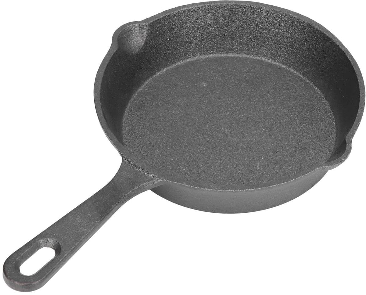 Dailygoods- Grillpan Gietijzer 14 cm - Koekenpan - Kookpan - Geschikt voor Inductie - Voor Fornuis en Oven - Lichtgewicht 495 g