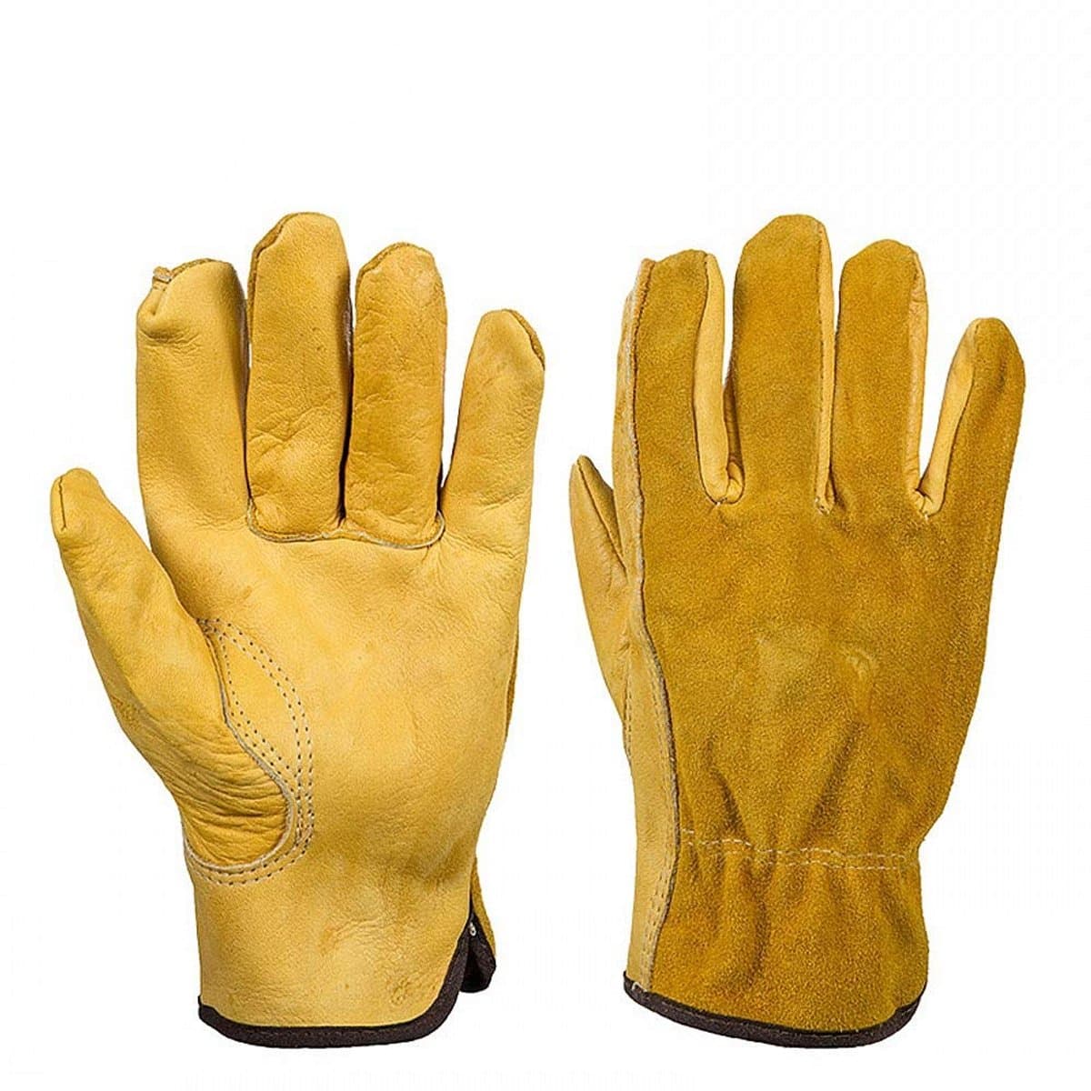 Werkhandschoenen XL - Tuinhandschoenen Leer - Bescherming Tuin - Doornbestendig Ontwerp - 25 cm Lengte - Geel