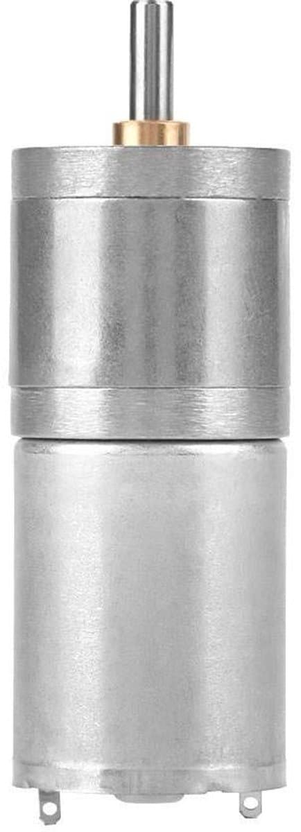 DC reductiemotor - Gelijkstroommotor tandwiel - Elektronische sloten aansturen - Metalen tandwielen slijtvast - 25mm diameter 12V - Zilver