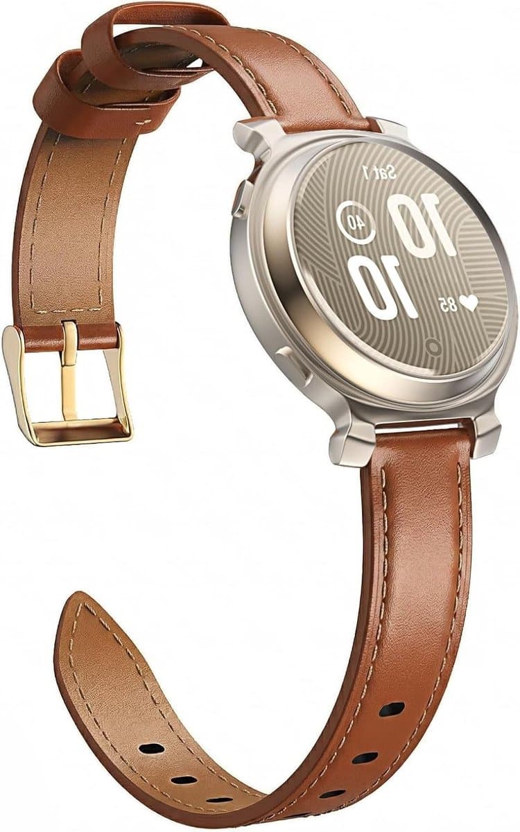 Dunne Leren Band Geschikt voor Garmin Lily 2 Active voor Vrouwen, Stijlvolle Top-Grain Leren Polsband voor Smartwatch en Activiteitstracker