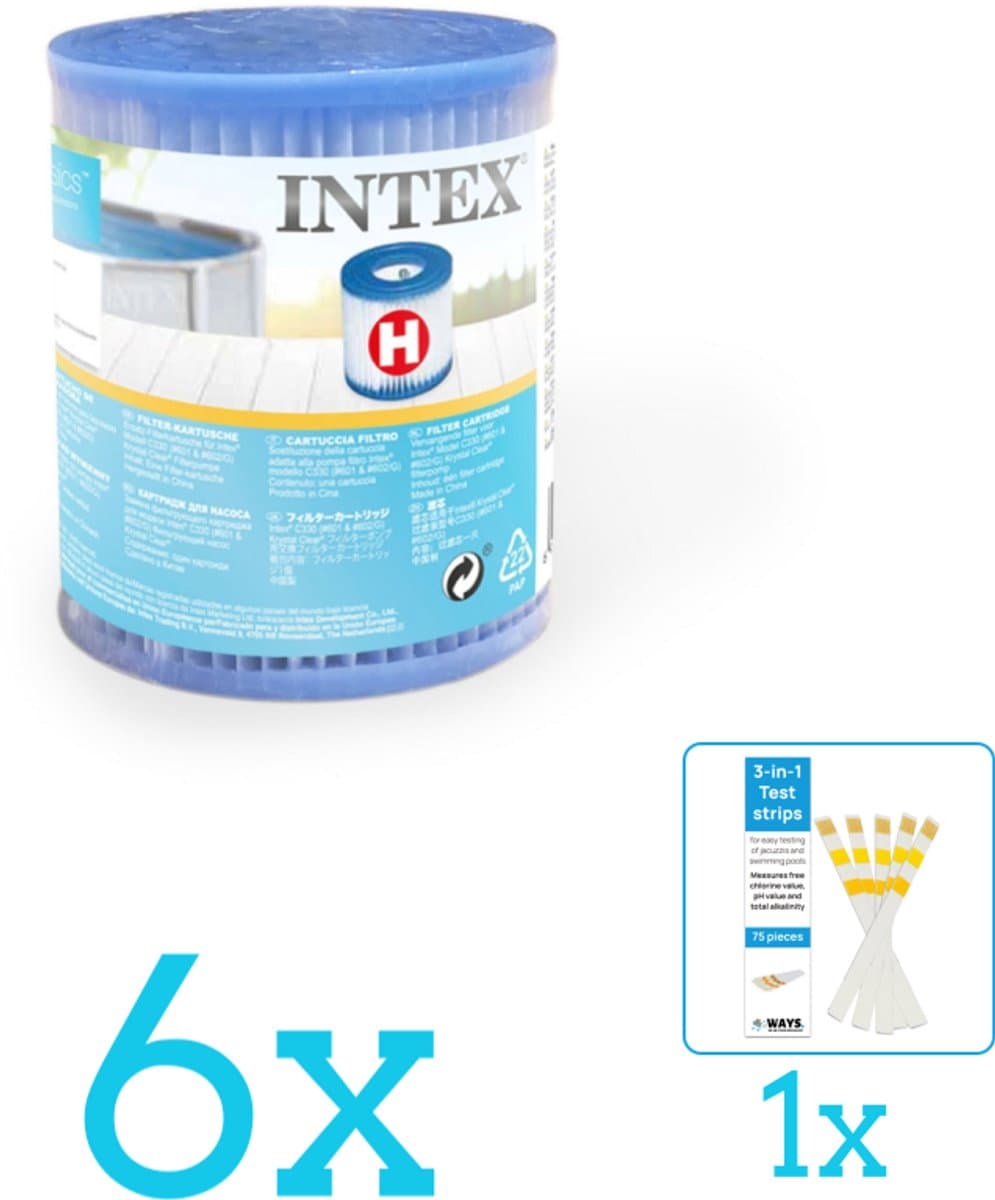Intex Filtercartridge Type H 29007 - Filter voor filterpomp - Volumebundel - Filter - 6-delig