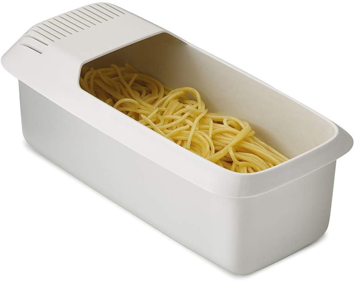 OmGoods - Dailygoody - Magnetron Pasta Fornuis - Hittebestendige Zeef - Wit - Stoomboot Voor Pasta - Eenvoudig Koken - Geschikt Voor Vaatwasser