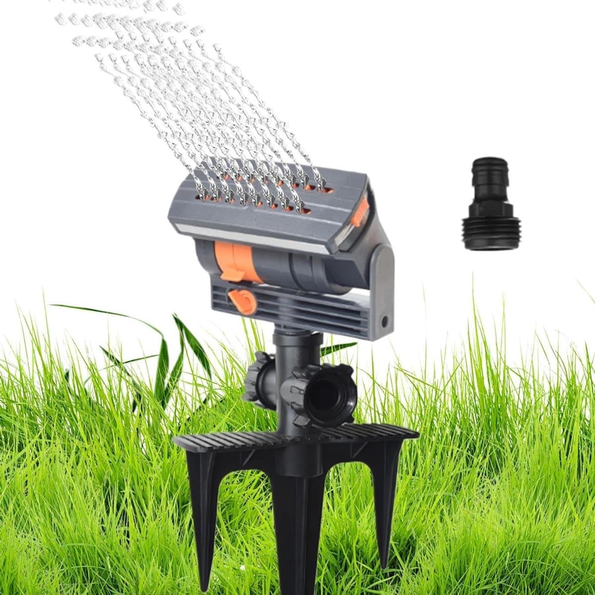 Tuinsproeier - Beregeningssysteem Gazon - Planten Water Geven - 360 Graden Draaiend - 25 x 25 x 6 cm - Grijs