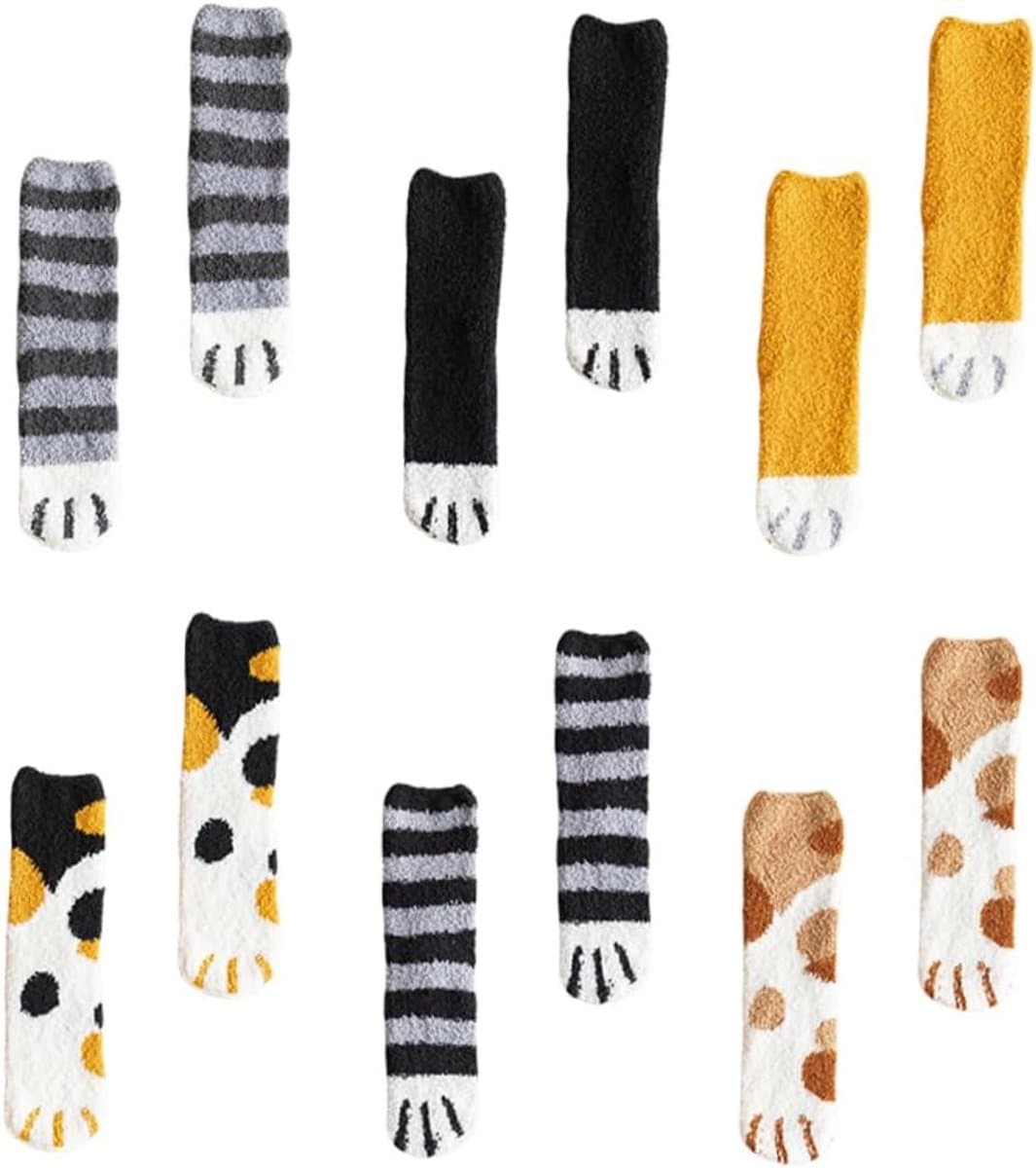 Huis Sokken - Pluche Sokken - Warm Voeten - Zachte Coral Fleece - 6 Paar - Assorti