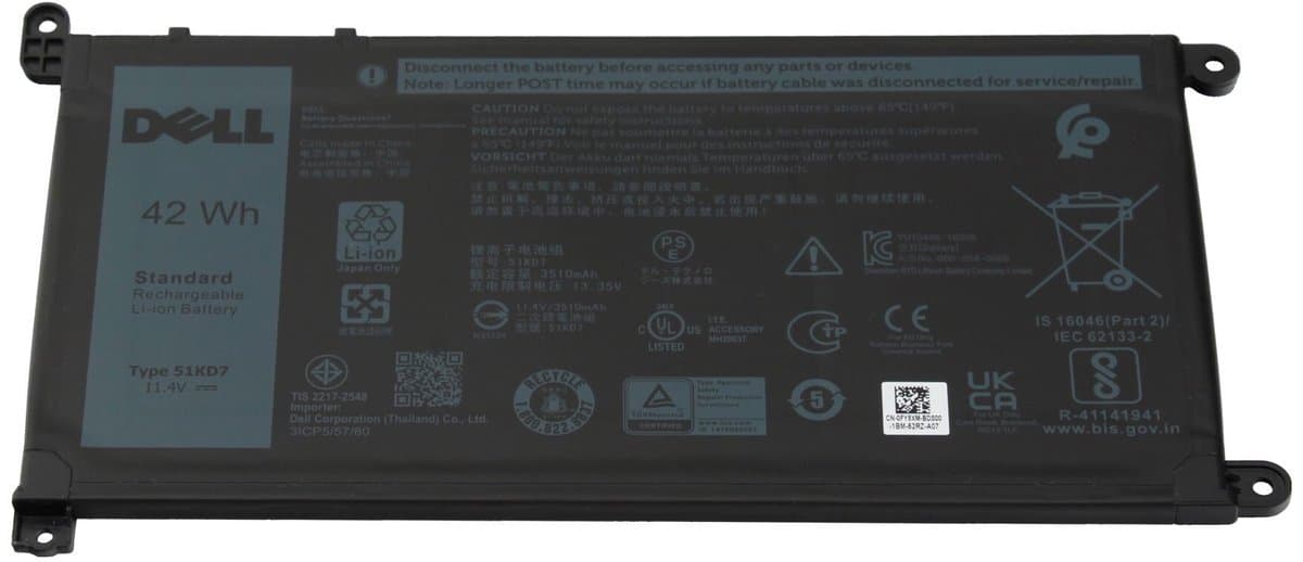 Dell 51KD7 Batterij - 42Wh