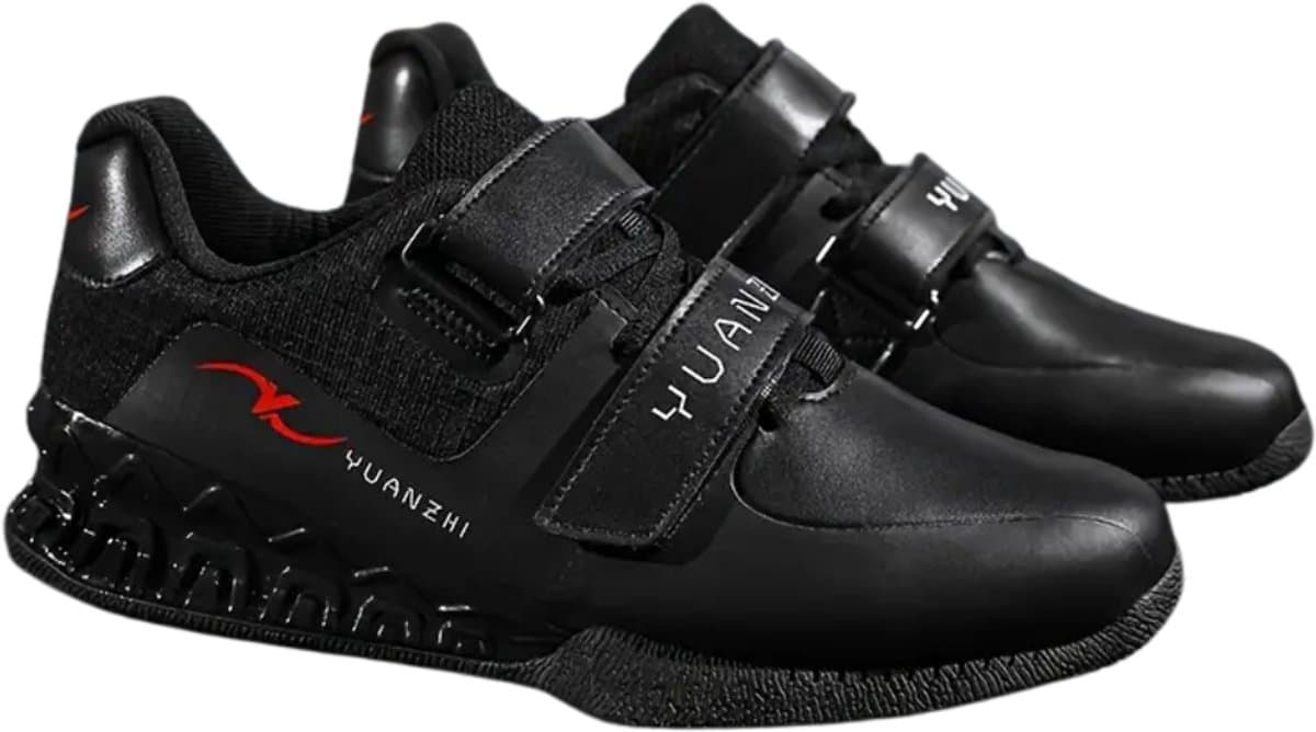 Livano Powerlift Schoenen - Powerlifter - Weightlifting - Squat - Gewichthef - Gym Schoenen - Sneaker - Zwart - Maat 47.5