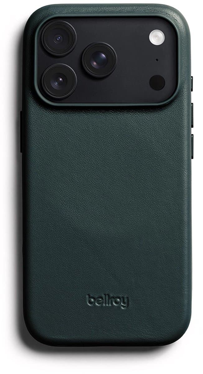 Bellroy Full Lederen iPhone 18 Pro Hoesje - Compatibel met MagSafe - Met Twee Accessoire Bevestigingspunten - Duurzaam en Stijlvol Ontwerp - Zwart