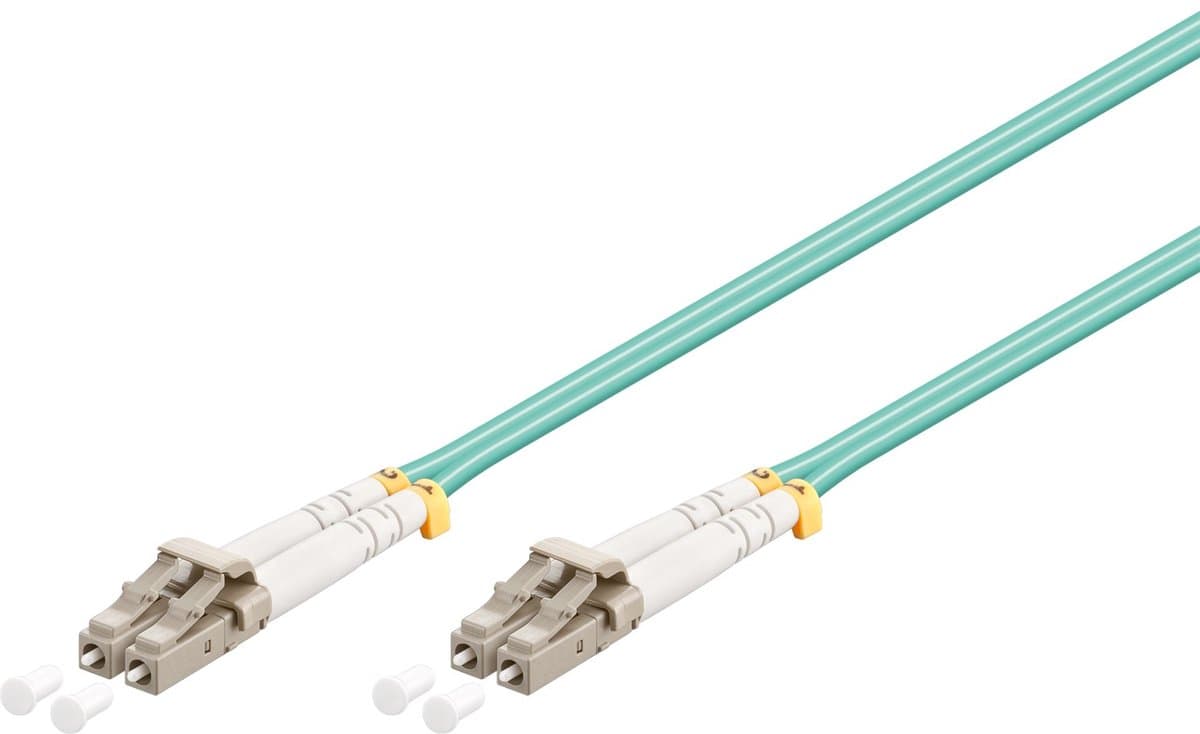 LC Duplex Optical Fiber Patch kabel - Multi Mode OM3 - turquoise / LSZH - 0,50 meter