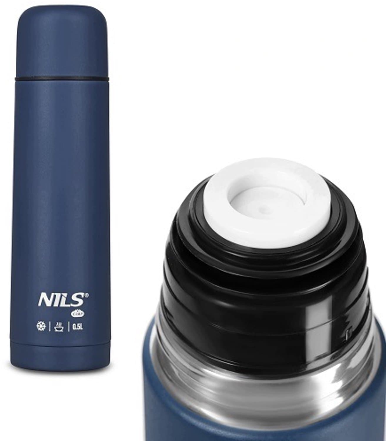 Nils Camp Thermos RVS 0.5L Blauw - Ideaal voor Reizen en Outdoor