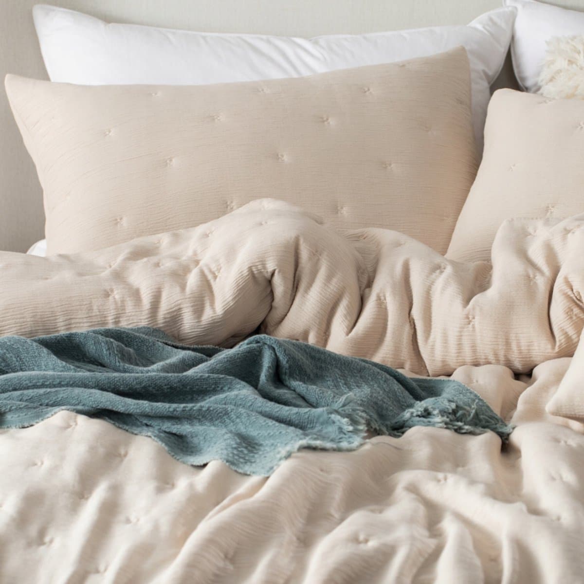 Wattenaardesprei Stella 240x220 cm - beige, groeit microvezel
