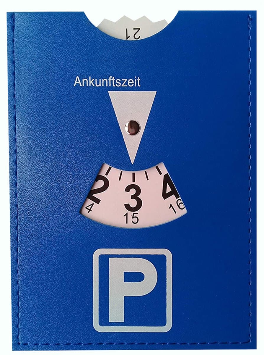 IWH parkeerschijf, van kunstleer, blauw