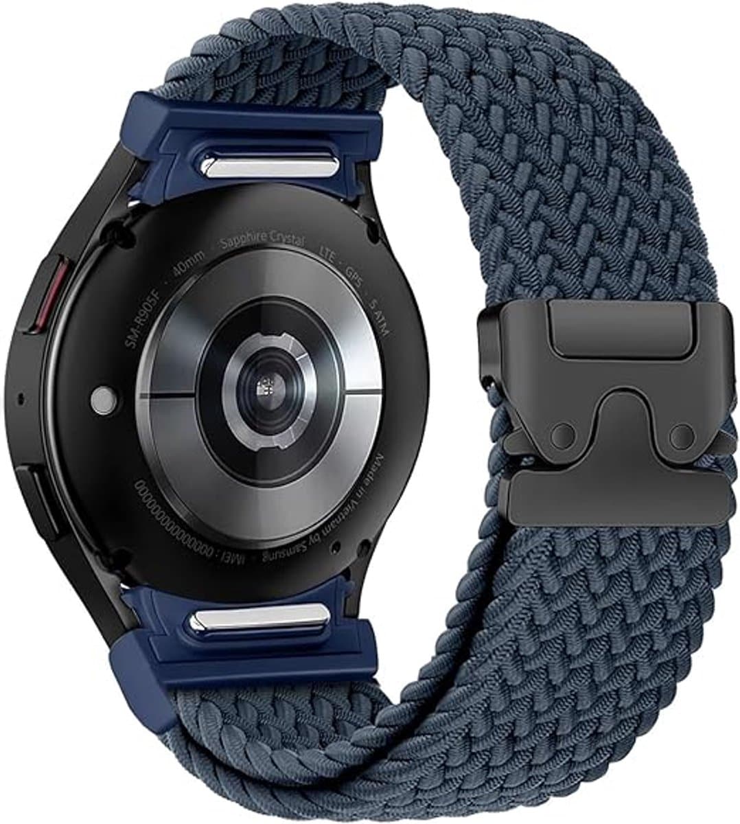 Geen Gap Nylon Gevlochten Band gescht voor Galaxy Watch 7/FE/6/5/4 40mm 44mm, Elastische Magnetische Gesp Band voor Galaxy Watch 6 Classic/4 Classic/5 Pro Herren Damen
