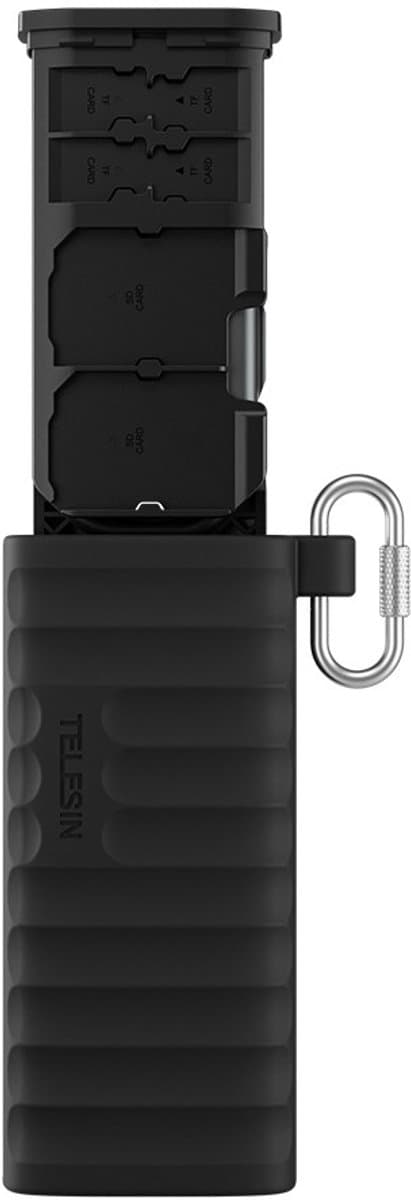 Telesin Multifunctionele Card Reader - 2-in-1 Kaartlezer en Opbergcase voor 3 SD & 3 MicroSD kaarten - Dubbele USB-A en USB-C Aansluiting - Aluminium