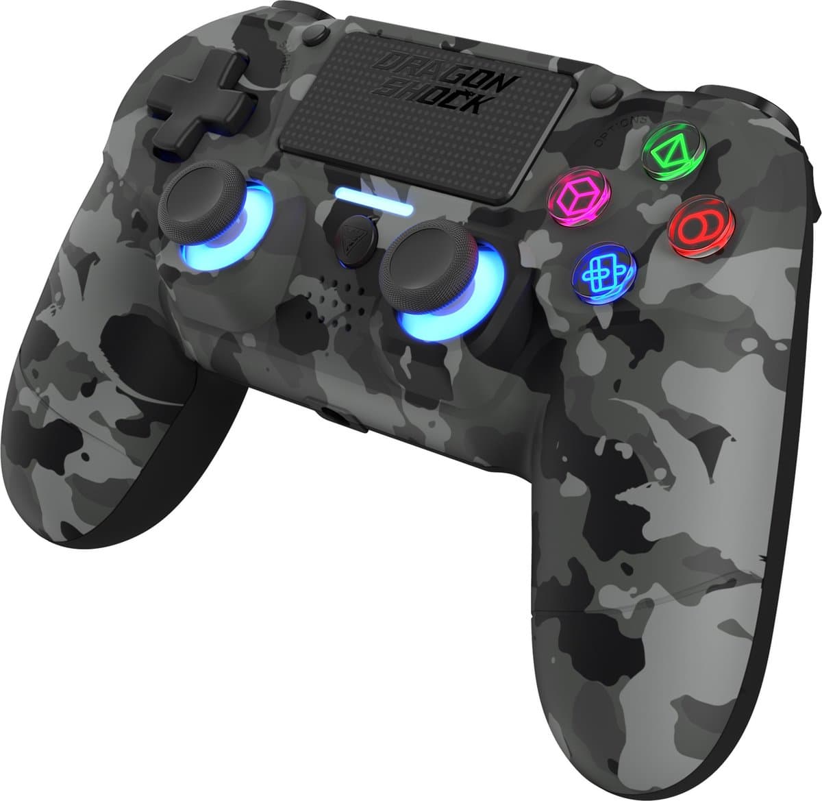 DragonShock - MIZAR BT - Draadloze Controller Grijs Camo - Geschikt voor PS4, PC en Mobile