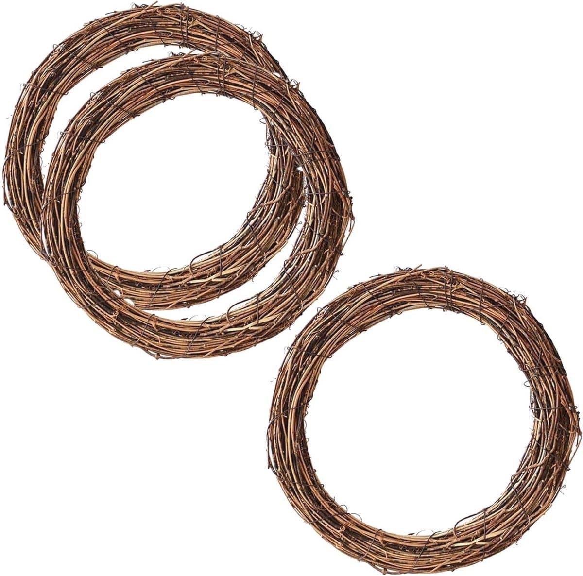 Decoratieve Rotan Kransen - Set van 3, Diameter 30 cm, Natuurlijke Wand- en Deurdecoratie voor Kerst