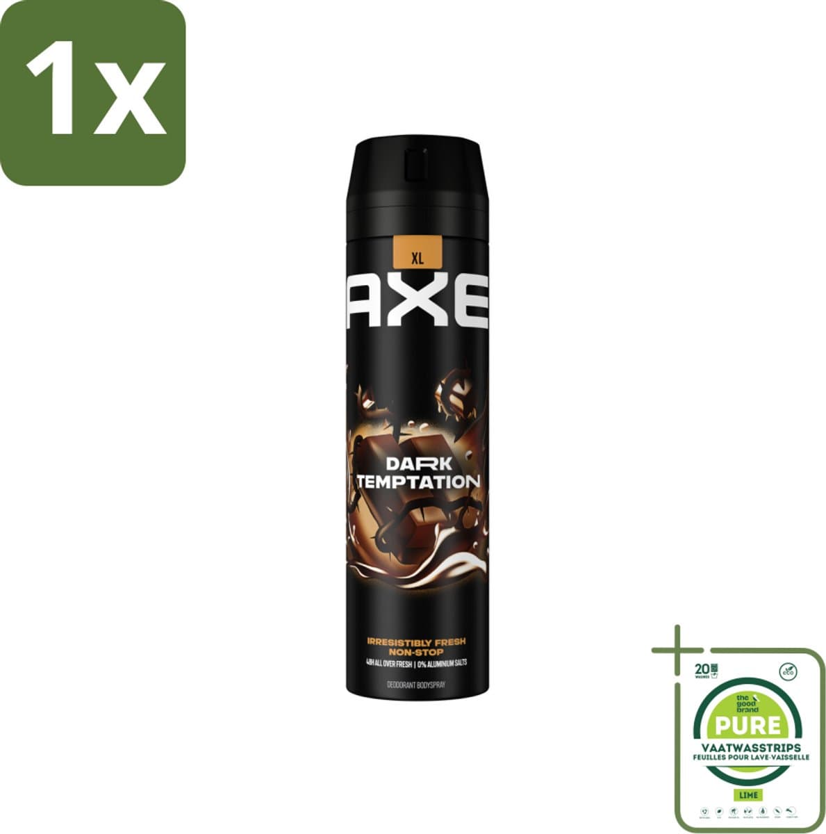 1 x AXE - Deodorant Spray - Dark Temptation - Chocoladegeur - Verleidelijk Fris - 200 ml - AXE Deodorant - Chocoladegeur - Deodorant Spray - Mannelijke Geur - Langdurige Frisheid
