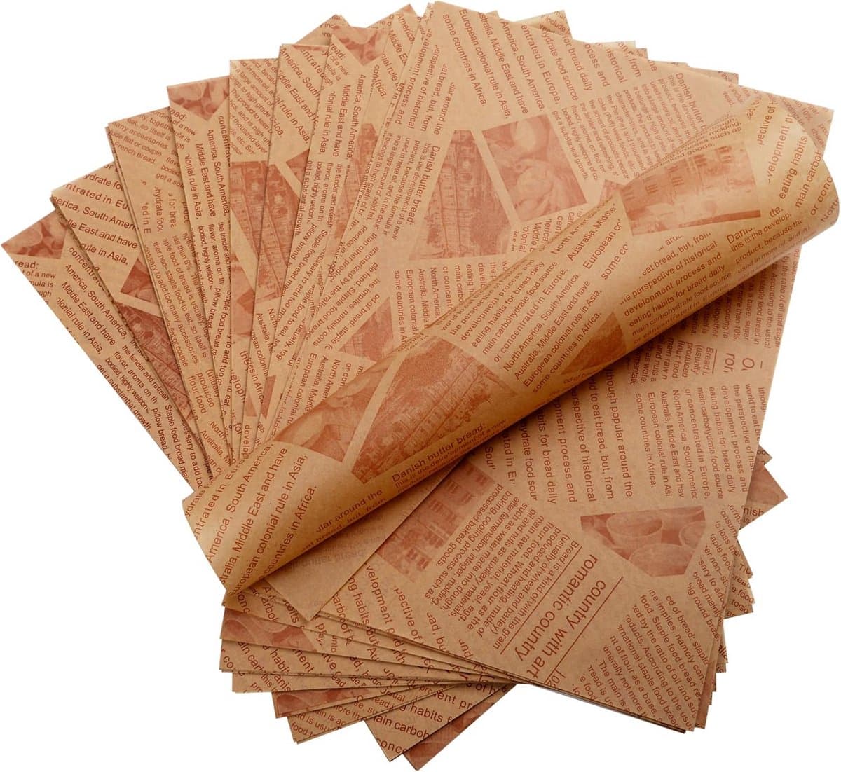 200 vellen papieren vellen voor voedselmanden en tabletwisselkleding, 30 x 20 cm