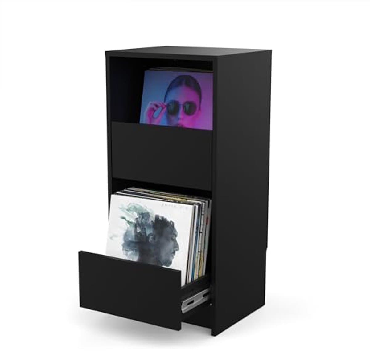 Glorious Vinyl Vault Black - Modulair platenopbergsysteem voor 160 vinyls