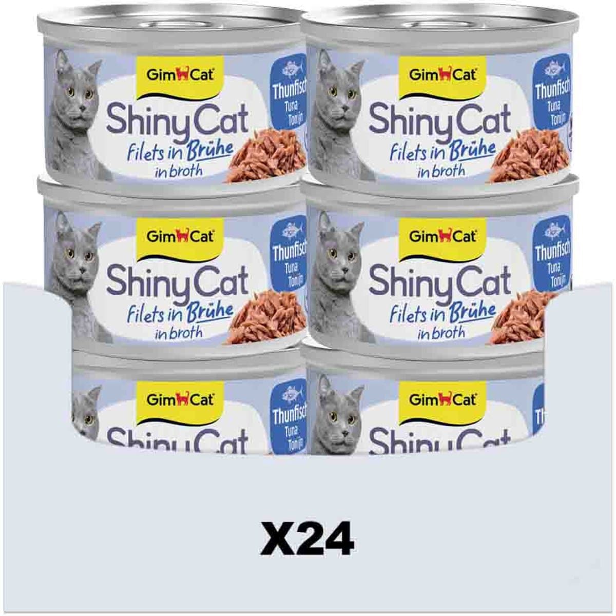 24 x 70 g - GimCat ShinyCat Filets in broth tonijn
