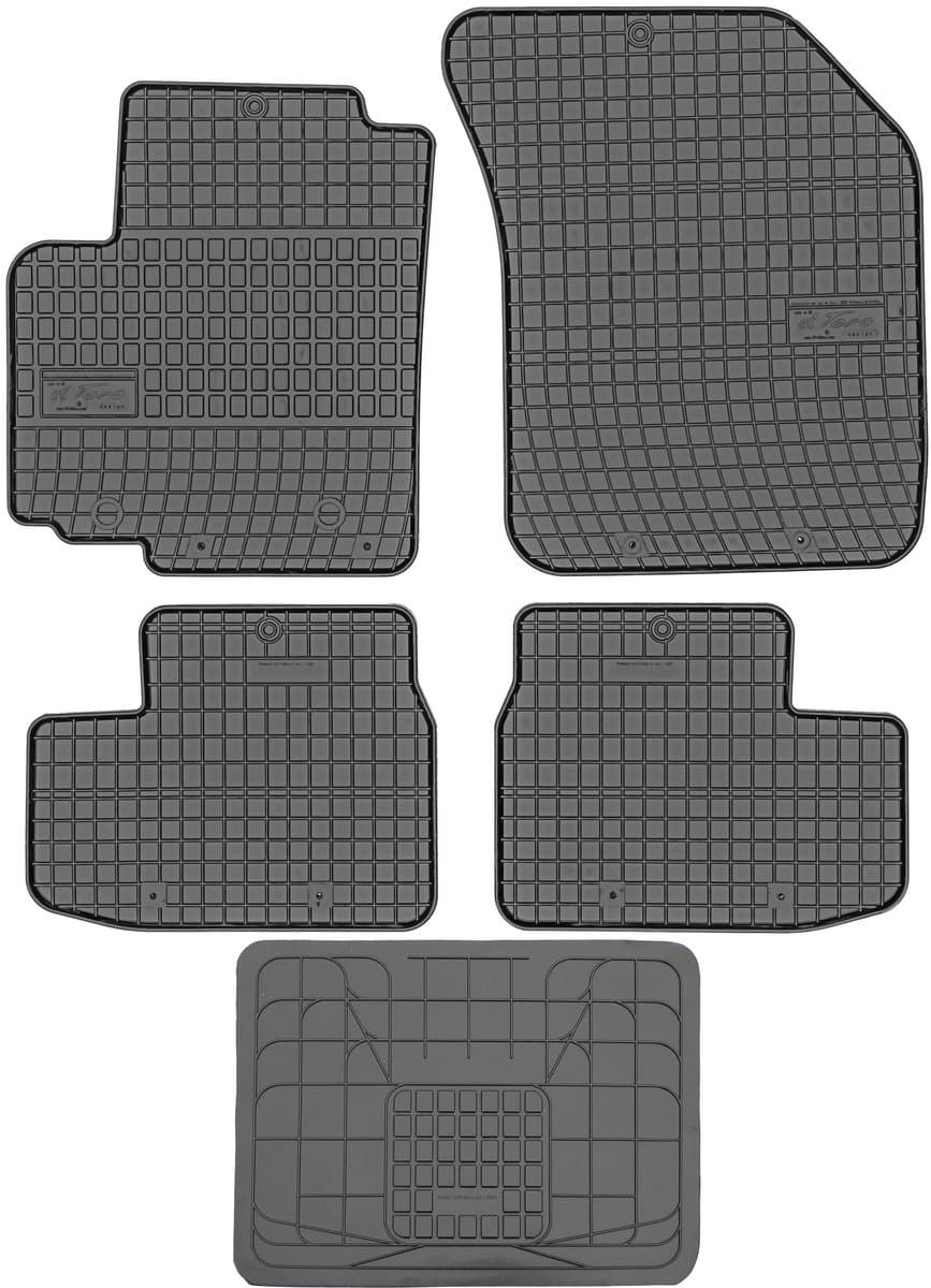 Frogum ET0603 Serie - Rubber Automatten - Opel Agila B 2008-2014 - Zonder Stoppers - Zwarte Kleur