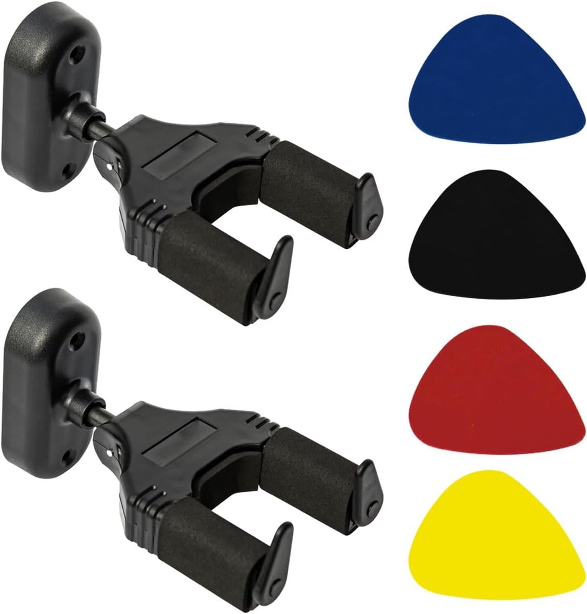 2-delige gitaarstandaard met wandmontage en 4 plectrums - Duurzame gitaarhouder voor optimale bescherming