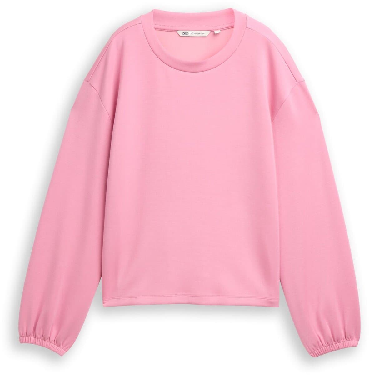 Tom Tailor Denim - Loose fit scuba shirt met lange mouwen - Maat XS - Soft Blush Rose